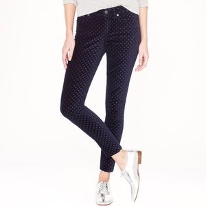 J.Crew• Toothpick Jean Velvet Dot